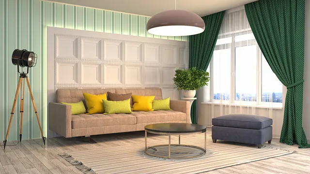 sofa con cojines de diseño